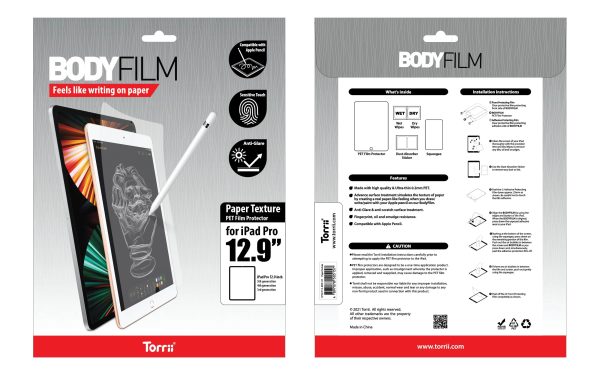 Torrii Bodyfilm Paper Like Screen Protector For iPad Pro 12.9 (2021/2020/2018) - Clear - Tashqila