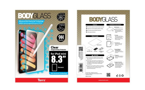 Torrii Bodyglass iPad Mini 7 & 6 Screen Protector Glass - Clear - Tashqila