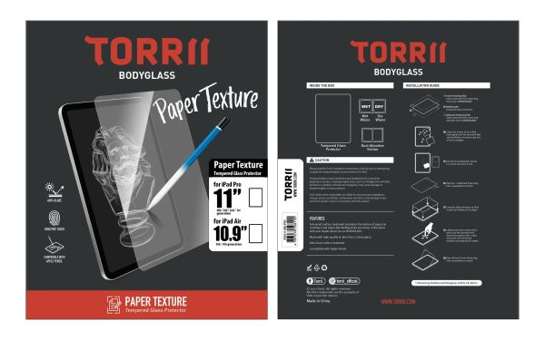 Torrii Bodyglass Paper Texture Glass Screen Protector For iPad Pro 11" & iPad Air 10.9” - Clear - Tashqila
