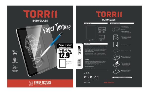 Torrii Bodyglass Paper Texture Glass Screen Protector For iPad Pro 12.9" (6Th/5Th/4Th/3Rd Gen.) – Clear - Tashqila