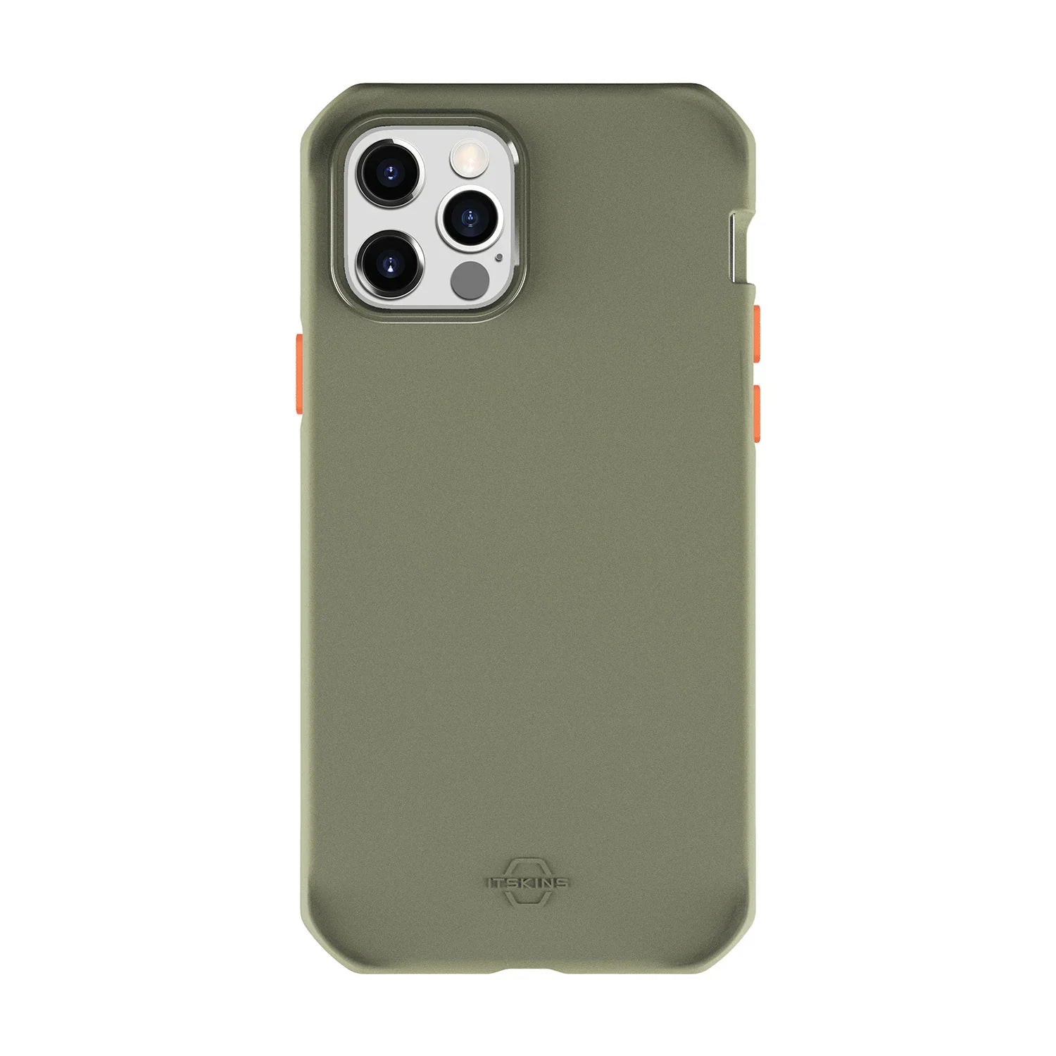 Itskins Supreme Solid iPhone 12 Pro Max Cover - Kaki And Orange - Tashqila