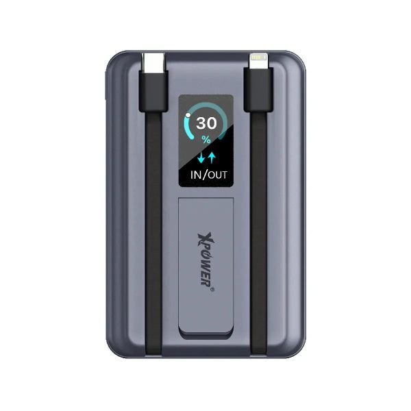 XPower MagSwift 7in1 10000mAh Wireless Power Bank - Grey - Tashqila