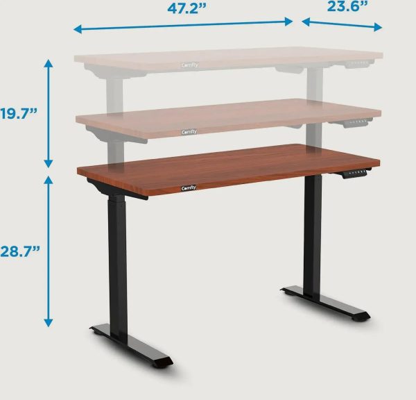 King Smith Smart Height Adjustable Table - Brown - Tashqila