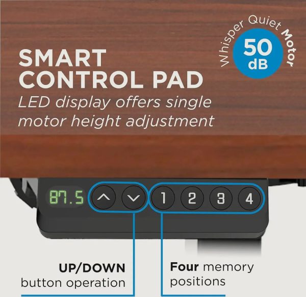 King Smith Smart Height Adjustable Table - Brown - Tashqila