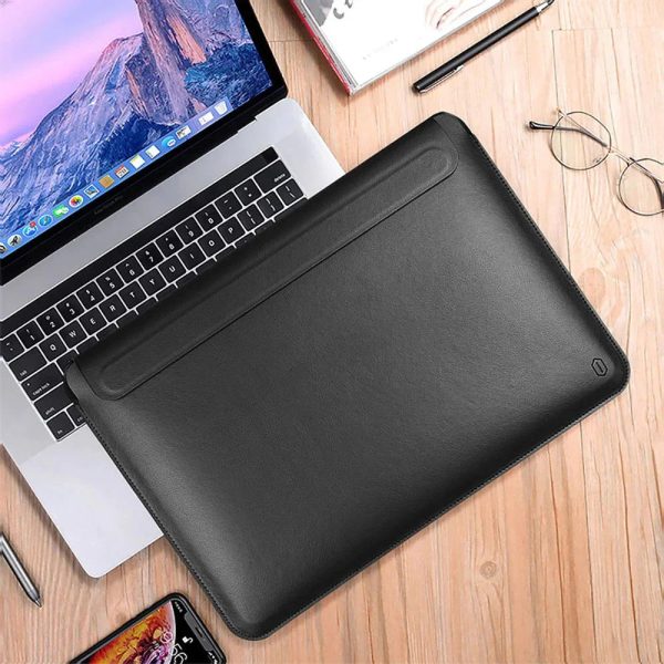 Wiwu Skin Pro Slim Stand Sleeve For Macbook 13 - Black - Tashqila