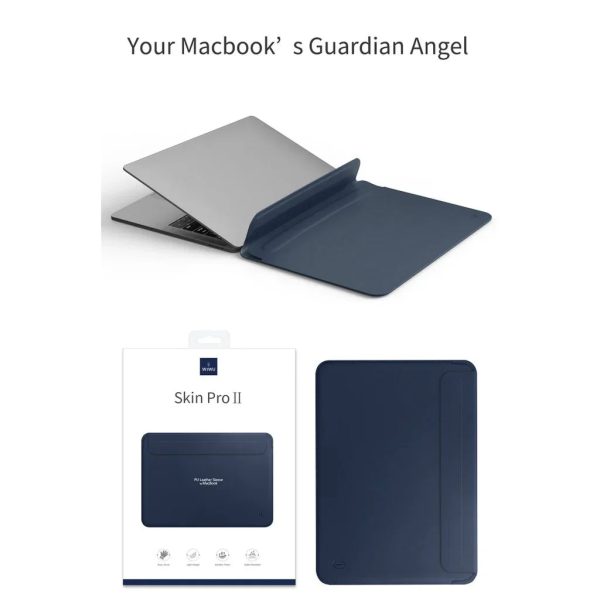 Wiwu Skin Pro 2 Pu Leather Sleeve For Macbook Pro 16 - Grey - Tashqila
