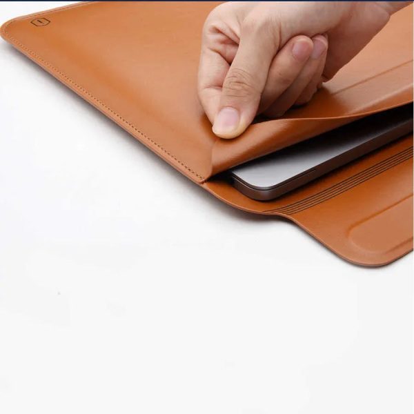 Wiwu Skin Pro Slim Stand Sleeve For Macbook Pro 16 - Brown - Tashqila