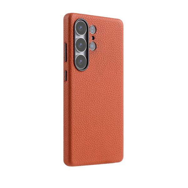 Melkco Samsung S25 Ultra Premium Leather Magsafe Cover - Orange - Tashqila