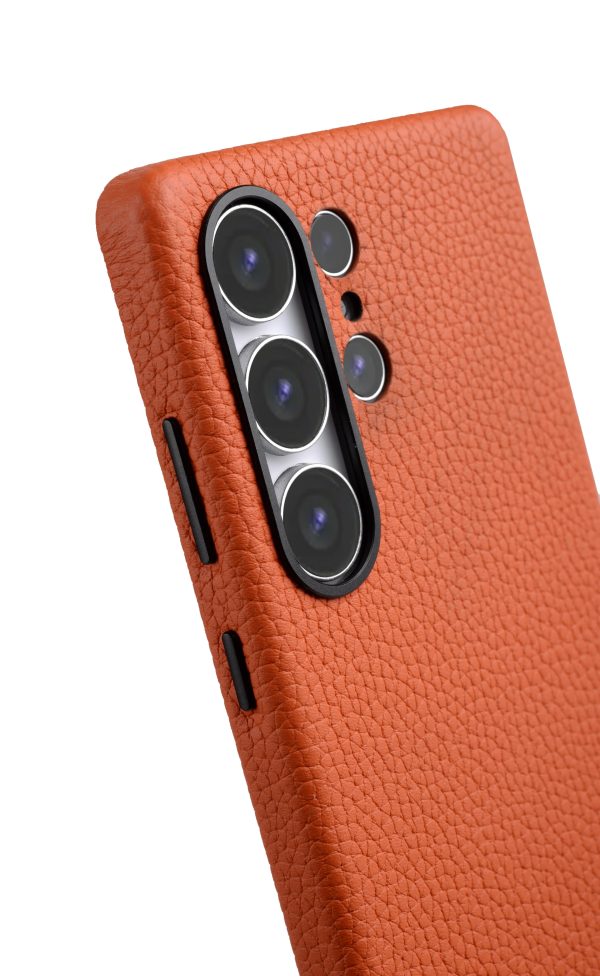Melkco Samsung S25 Ultra Premium Leather Magsafe Cover - Orange - Tashqila
