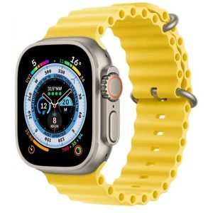Apple Watch Ultra GPS + Cellular, 49mm Titanium Case with Yellow Ocean Band - Tashqila