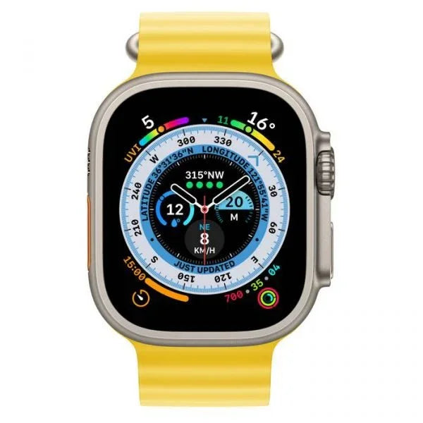 Apple Watch Ultra GPS + Cellular, 49mm Titanium Case with Yellow Ocean Band - Tashqila