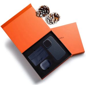 Melkco Premium Leather Gift Set - Dark Blue - Tashqila