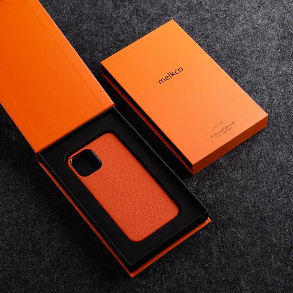 Melkco iPhone 15 Pro Origin Paris Premium Leather Magsafe Cover - Orange - Tashqila