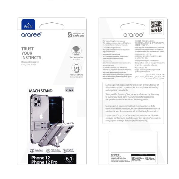 Araree Mach Stand Case For iPhone 12 Pro Max - Glitter Clear - Tashqila