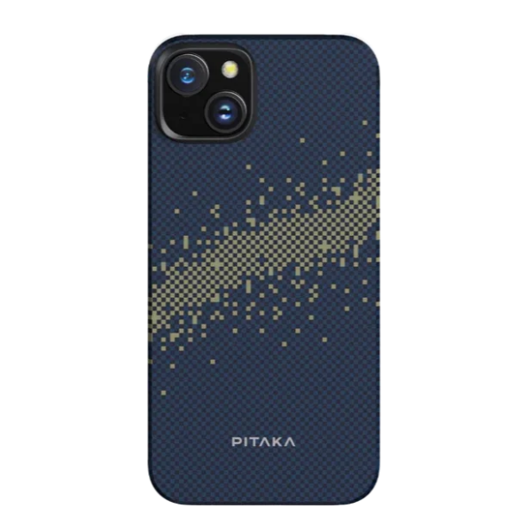 Pitaka iPhone 15 Plus Carbon Fibre Magsafe Cover - Blue - Tashqila