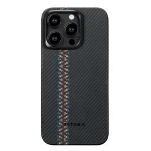 Pitaka iPhone 15 Pro Carbon Fibre Magsafe Cover - Black - Tashqila