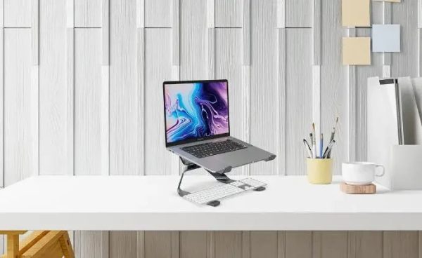 Porodo 360° Rotatable and Adjustable Laptop Stand - Grey - Tashqila