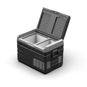 Powerology 37.5L Smart Dual Compartment Fridge And Freezer For Outdoor - Gray - Tashqila