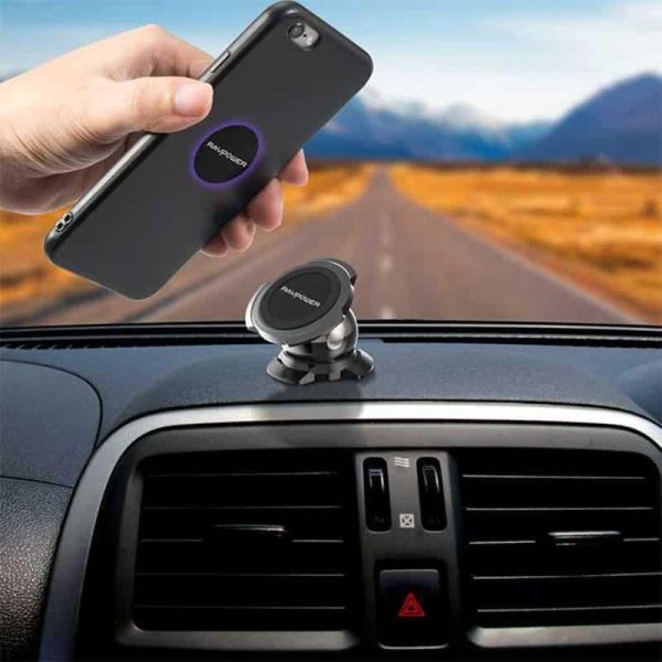 Ravpower Ultra-Compact Magnetic Car Phone Holder/Mount – Black - Tashqila
