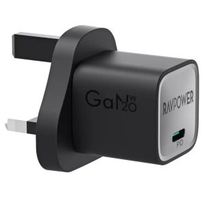 Ravpower 20W Gan Wall Charger - Black - Tashqila