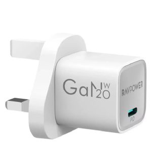 Ravpower 20W Gan Wall Charger - White - Tashqila
