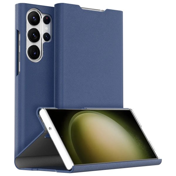 Araree Bonnet Dairy Stand Wallet Case For Samsung Galaxy S23 Ultra - Ash Blue - Tashqila