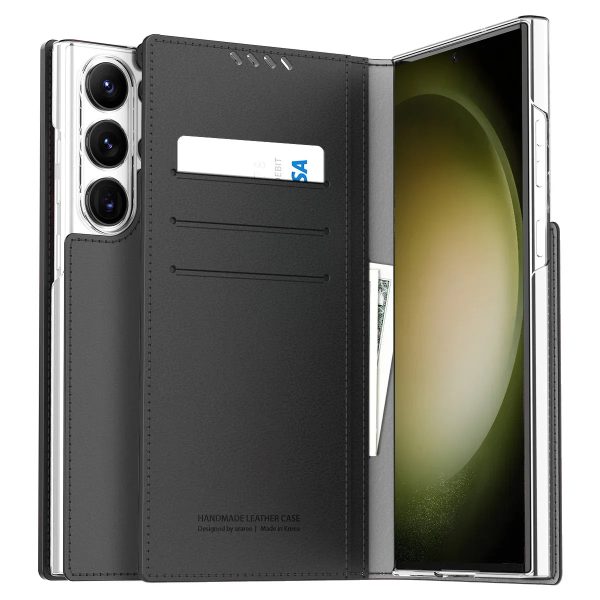 Araree Mustang Dairy Wallet Case For Samsung Galaxy S23 Ultra - Black - Tashqila