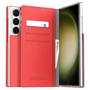 Araree Mustang Dairy Wallet Case For Samsung Galaxy S23 Ultra - Tangerine Red - Tashqila