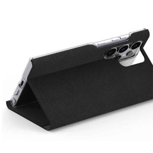Galaxy S24 Ultra Araree Bonnet Dairy Stand Wallet Case - Black