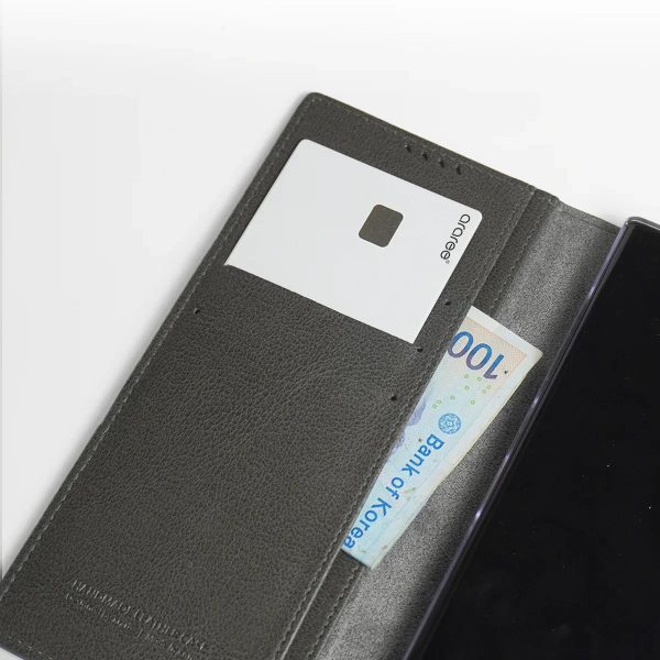 Galaxy S24 Ultra Araree Mustang Diary Wallet Case - Charcoal Gray - Tashqila
