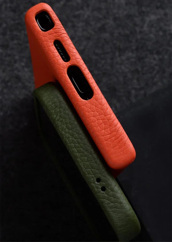 Melkco S24 Ultra Premium Leather MagSafe Cover - Orange - Tashqila