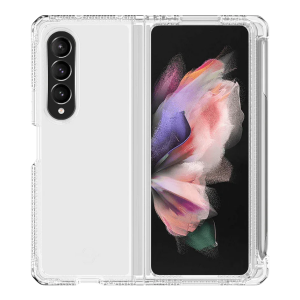 Itskins Hybrid ClearGalaxy Z Fold4 Case With Pen Holder - Transparent - Tashqila