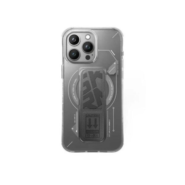 Skinarma iPhone 15 Pro Helio Magsafe Grip-Stand Cover - Grey - Tashqila