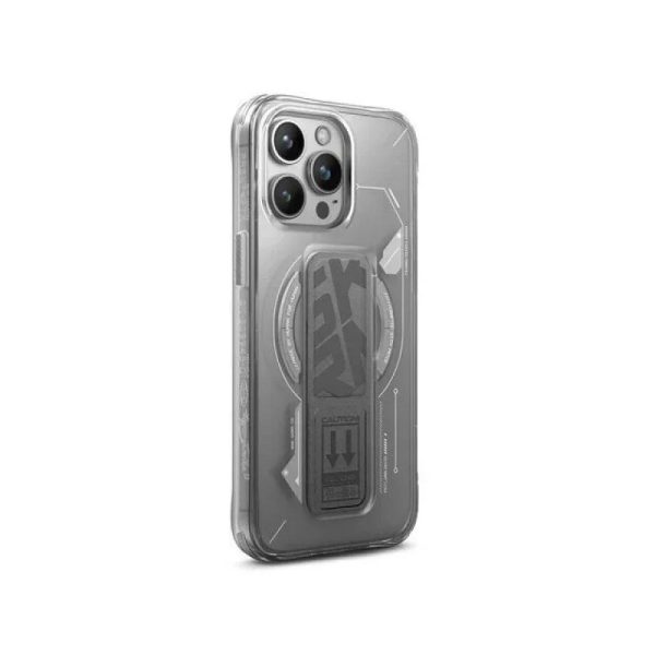 Skinarma iPhone 15 Pro Helio Magsafe Grip-Stand Cover - Grey - Tashqila