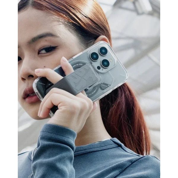 Skinarma iPhone 15 Pro Helio Magsafe Grip-Stand Cover - Grey - Tashqila
