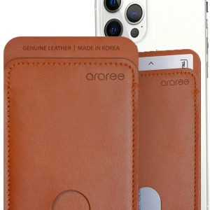 Araree Stick Pocket Genuine Leather Universal Card Holder - Brown - Tashqila