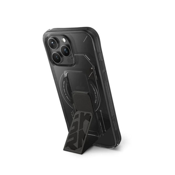 Skinarma iPhone 15 Pro Helio Magsafe Grip-Stand Cover - Black - Tashqila