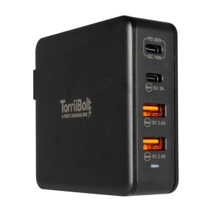 Torrii Bolt 4 Port Charging Hub with 2 USB-C & 2 USB-A QC 3.0 - Black - Tashqila