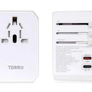 TorriiBolt 45W USB-PD & QC 3.0 Universal Travel Adapter III – White