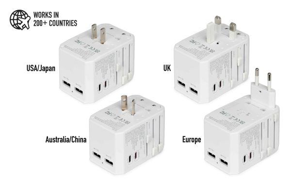 TorriiBolt 45W USB-PD & QC 3.0 Universal Travel Adapter III – White