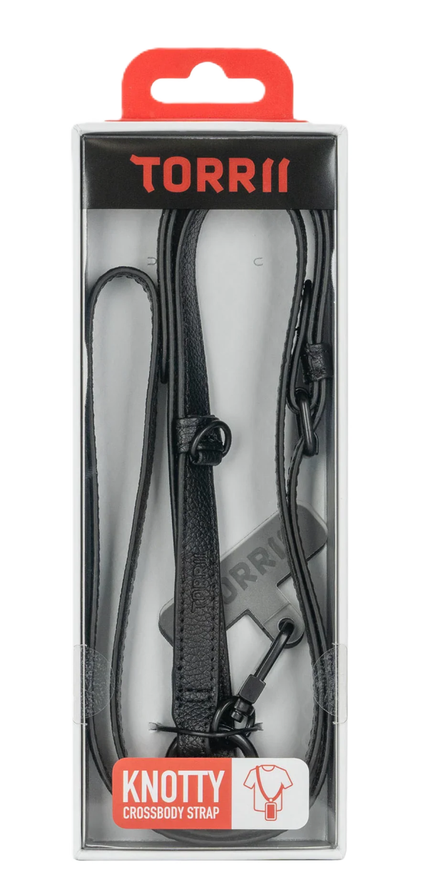 Torrii Knotty Leather Crossbody Strap – Black - Tashqila