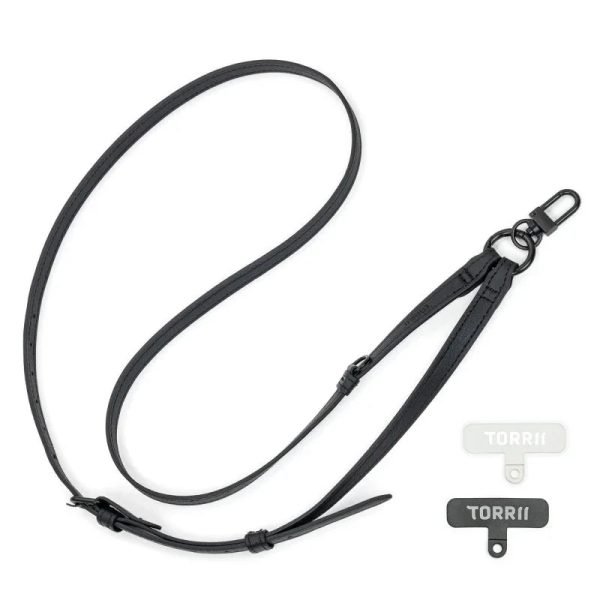 Torrii Knotty Leather Crossbody Strap – Black - Tashqila