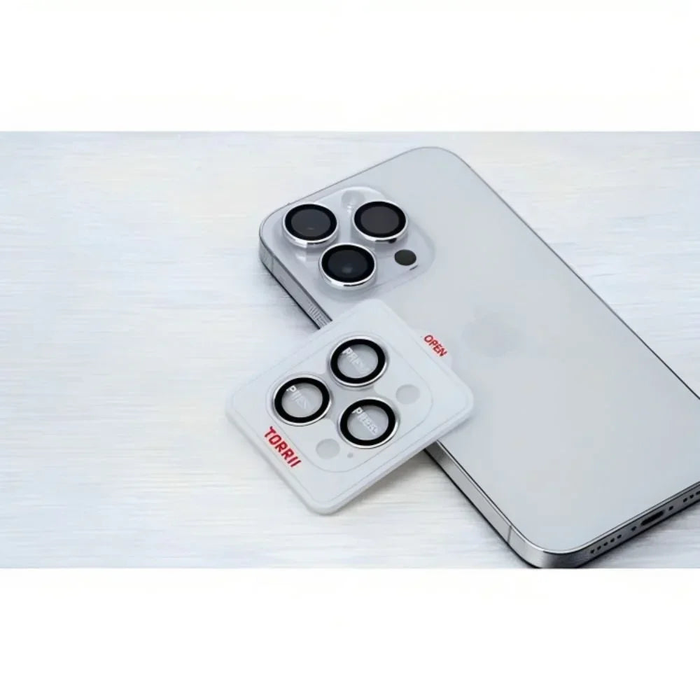 Torrii Bodyglass Camera Lens Protector (Individual Aluminium Ring) For iPhone 15 Pro / 15 Pro Max – Silver - Tashqila