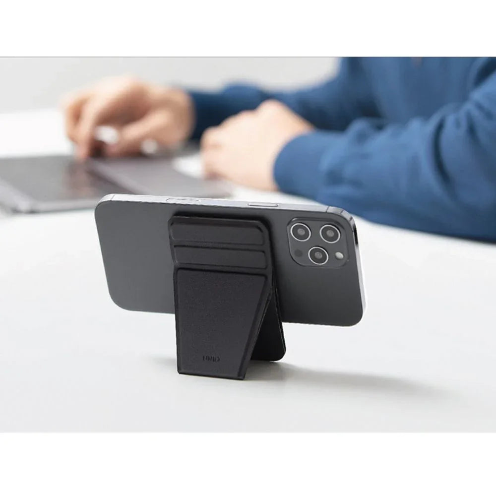 Uniq Lyft Magnetic Snap-On Stand And Card Holder - Black - Tashqila
