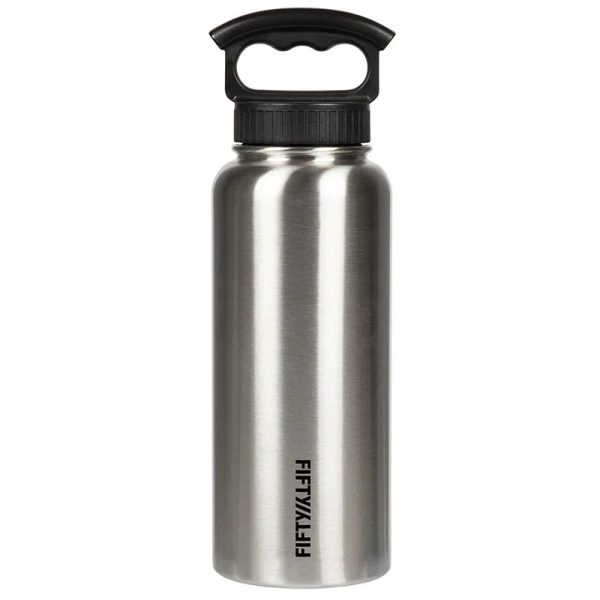 Fifty/Fifty 1L Bottle 3 Finger Lid - Stainless - Tashqila
