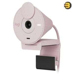 Logitech Brio 300 1080p USB-C Webcam with Privacy Shutter - Rose - Tashqila