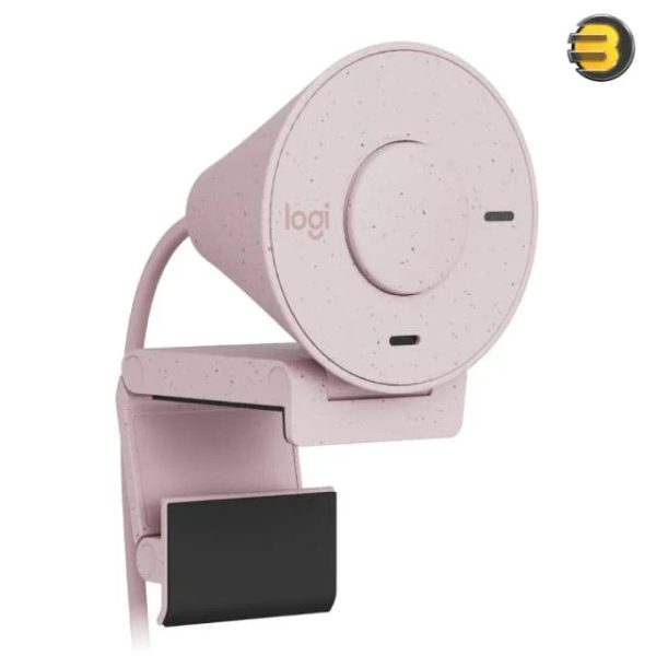 Logitech Brio 300 1080p USB-C Webcam with Privacy Shutter - Rose - Tashqila