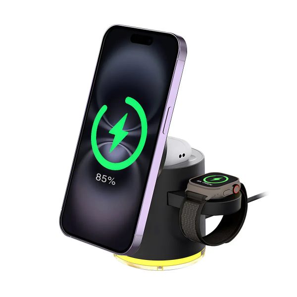 Xpower 15W 5in1 Foldable Magsafe Wireless Charging Stand - Black - Tashqila