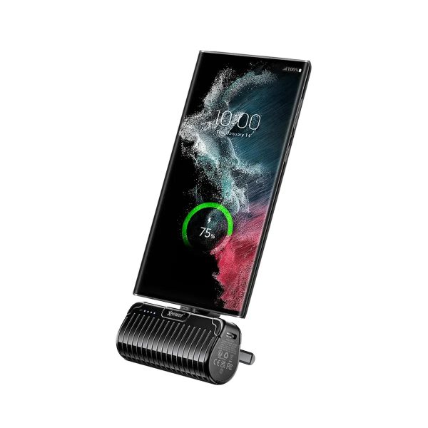 XPower PD5A 2 In 1 5000mAh Mini Type-C 20W Power Bank with Foldable Stand-Black - Tashqila