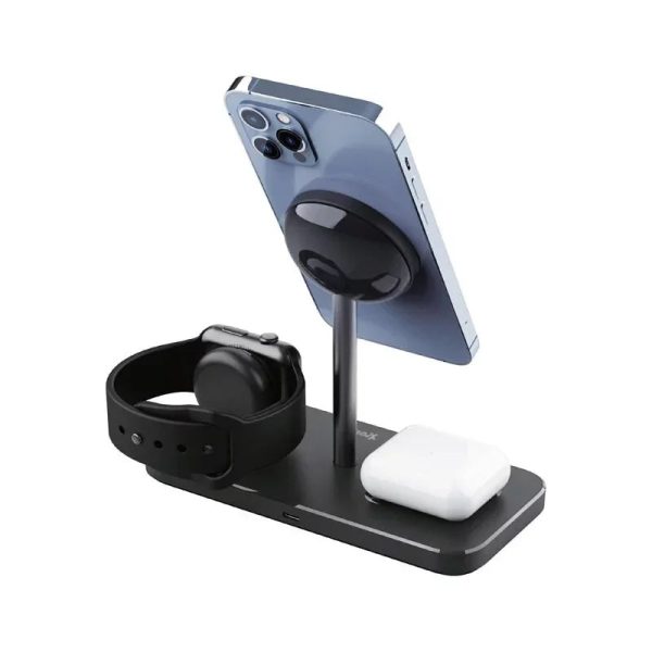 XPower 15W Magsafe Charging Station - Black - Tashqila